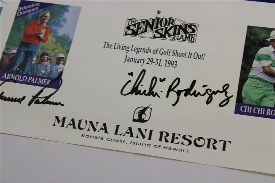Arnold Palmer, Jack Nicklaus, Chi-Chi & Floyd Signed 1993 The Senior Skins Game Poster JSA ALOA