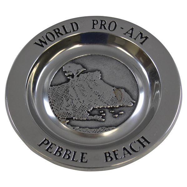1970 Pebble Beach World Pro-Am Wilton Pewter Golf Trophy Plate 