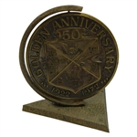 1922-1972 Cherry Hills Country Club 50th Golden Ann. Bronze Balfour Paperweight