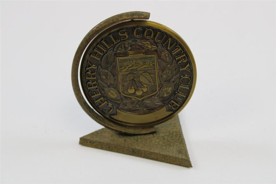 1922-1972 Cherry Hills Country Club 50th Golden Ann. Bronze Balfour Paperweight