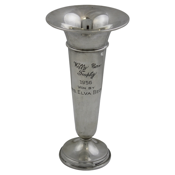 1956 Wiffy Cox Sterling Silver Golf Trophy Won by Mrs. Elva Beck