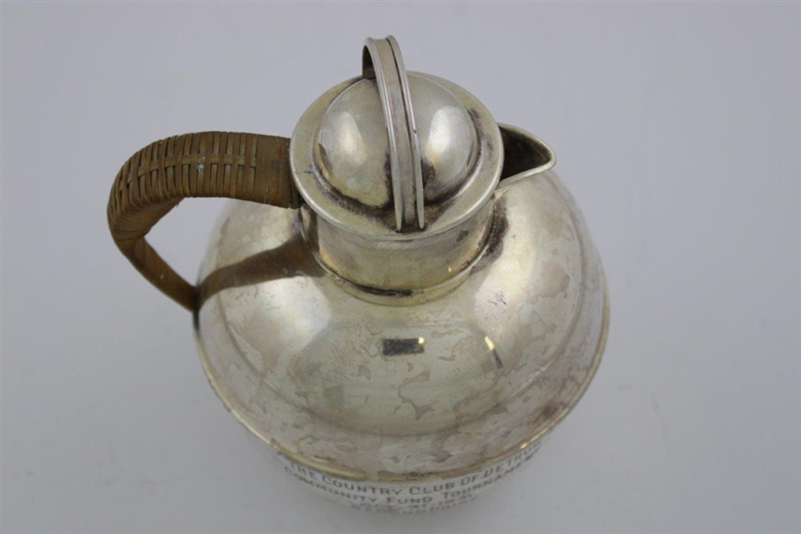 1931 Country Club of Detroit Comm. Fund Silver Plated Second Prize Teapot Trophy 