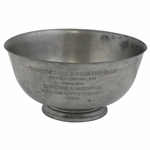 1929 Somerset Hills CC Mixed Doubles Pewter Trophy Bowl Won by Morrell & Squire