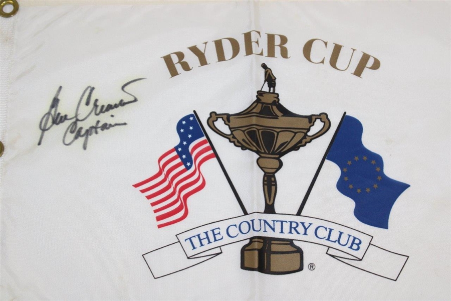 Ben Crenshaw Signed 1999 Ryder Cup at The Country Club Flag w/ Captain Inscription JSA #UU34635