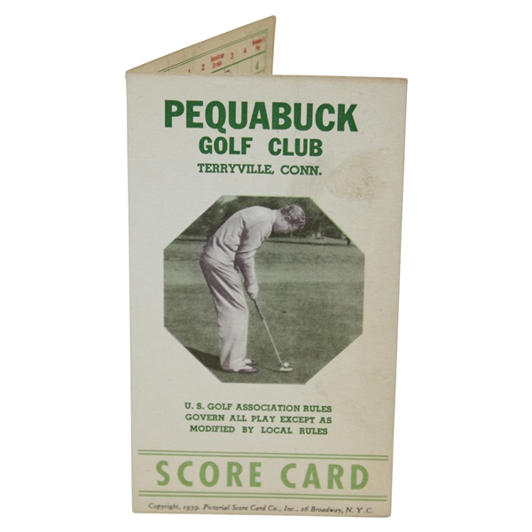 1939 Horton Smith Putting Tips Advertisement Pequabuck Golf Club Scorecard 