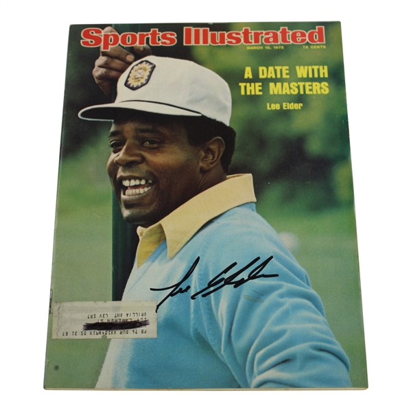 Lee Elder Signed 1975 Sports Illustrated 'A Date with The Masters' - March 10 JSA ALOA