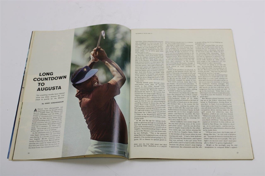 Lee Elder Signed 1975 Sports Illustrated 'A Date with The Masters' - March 10 JSA ALOA
