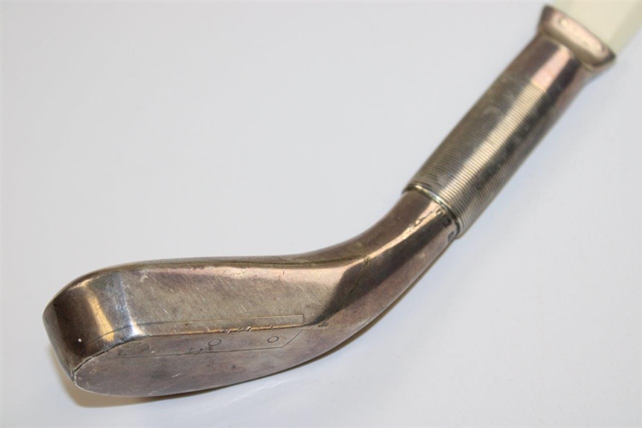 Circa 1900 Sterling Silver & Ivory Long Nose Golf Club Page Turner