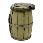Circa 1900 Sterling Silver & Ivory Match Holder Barrel with Lid