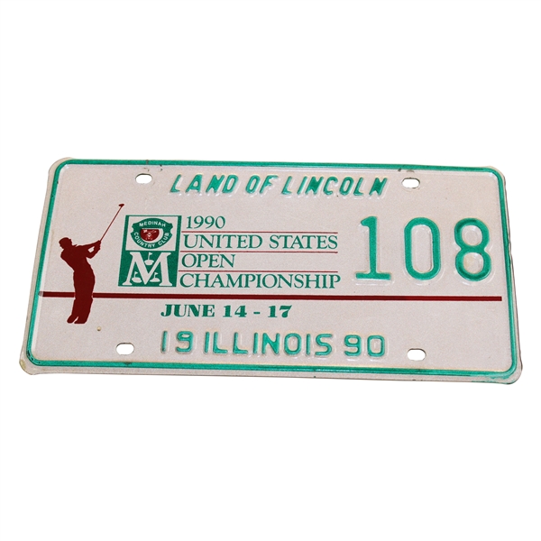 1990 US Open at Medinah '108' Illinois Contestant Courtesy License Plate