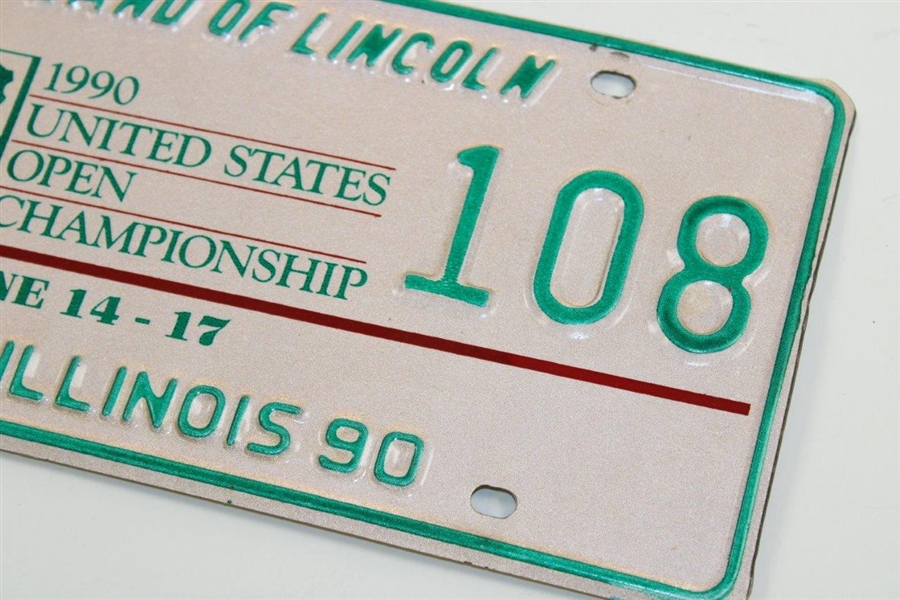 1990 US Open at Medinah '108' Illinois Contestant Courtesy License Plate