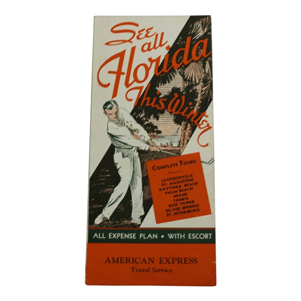 Circa 1920-30 'See All Florida This Winter' Golf American Express Travel Service Brochure