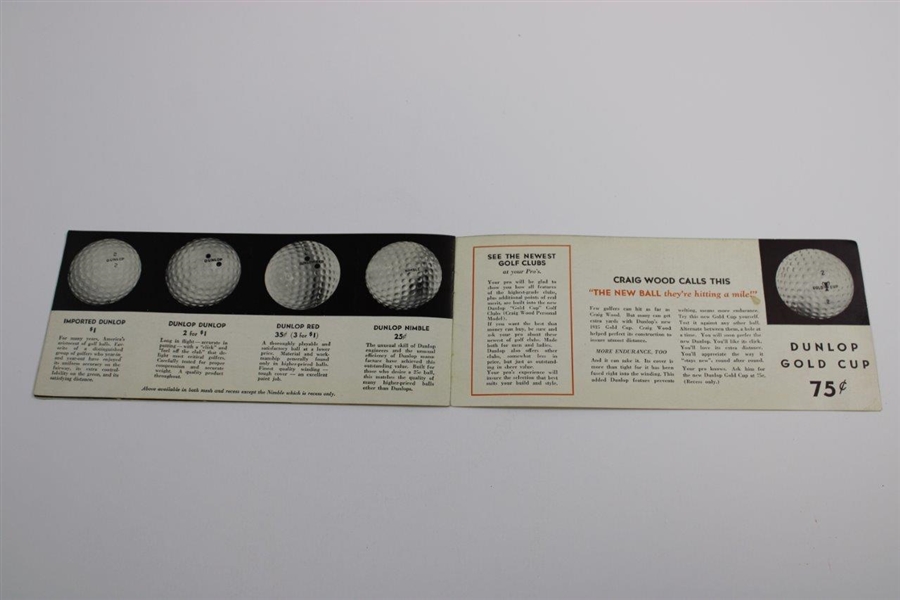 Circa 1940's Swinging Thru How To Play Golf Dunlop Brochure by Craig Wood