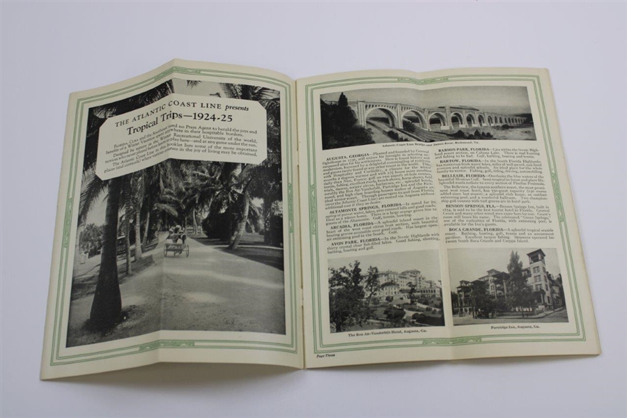 1924-25 Tropical Trips - Golf Courses and Hotel Directory Atlantic Coast Line Travel Brochure