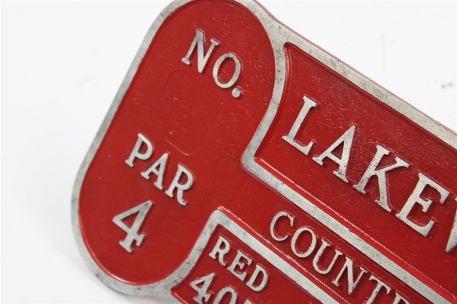 Circa 1950’s-60’s Lakewood Country Club, Maryland Aluminum Tee Marker Sign