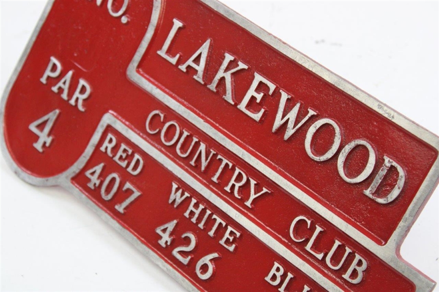 Circa 1950’s-60’s Lakewood Country Club, Maryland Aluminum Tee Marker Sign