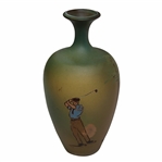 Weller Dickens Ware Pottery Vase Featuring Male Golfer