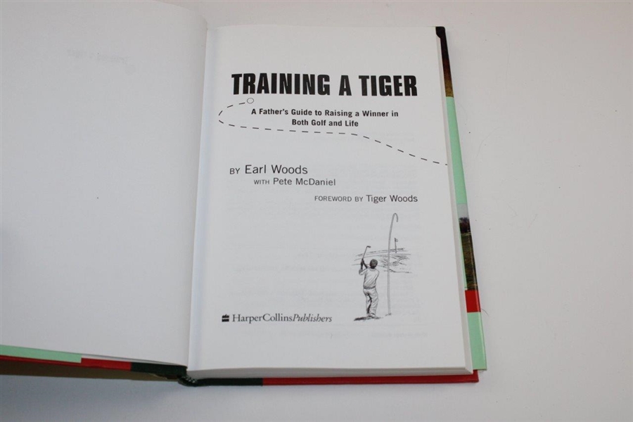 Tiger Woods' Dad Earl Woods Signed 'Training A Tiger' Golf Book JSA ALOA