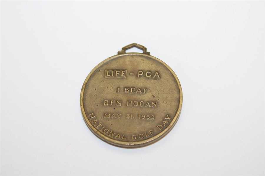 1952 I Beat Ben Hogan National Golf Day Medallion