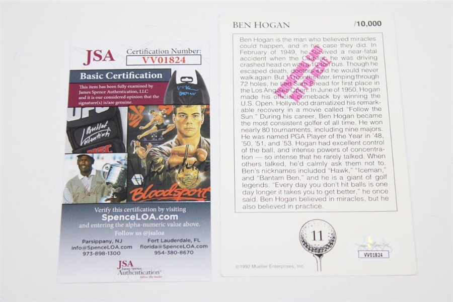 Ben Hogan Signed 'Golf's Greatest' Ltd Ed 'Bantam Ben' Golf Card JSA #VV01824