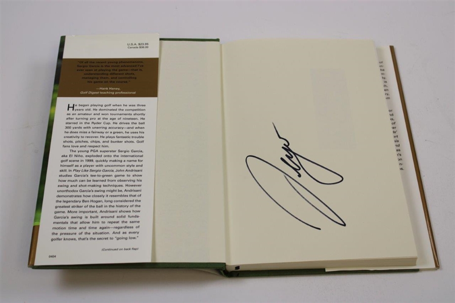Sergio Garcia Signed 2004 'Play Like Sergio Garcia' Book JSA ALOA