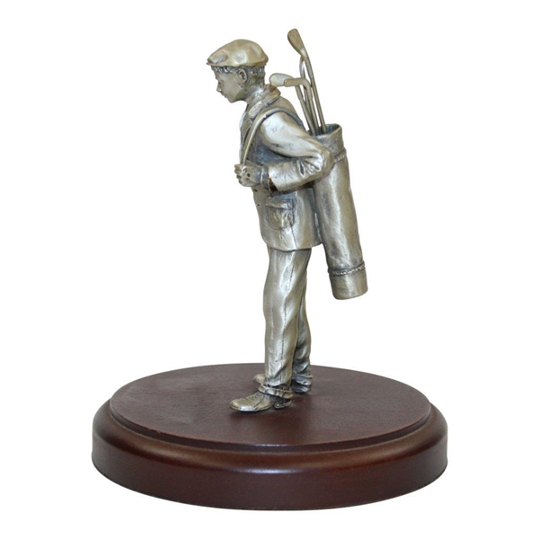 Pewter Caddie with Removable Clubs on Plinth - Bridge Hall England