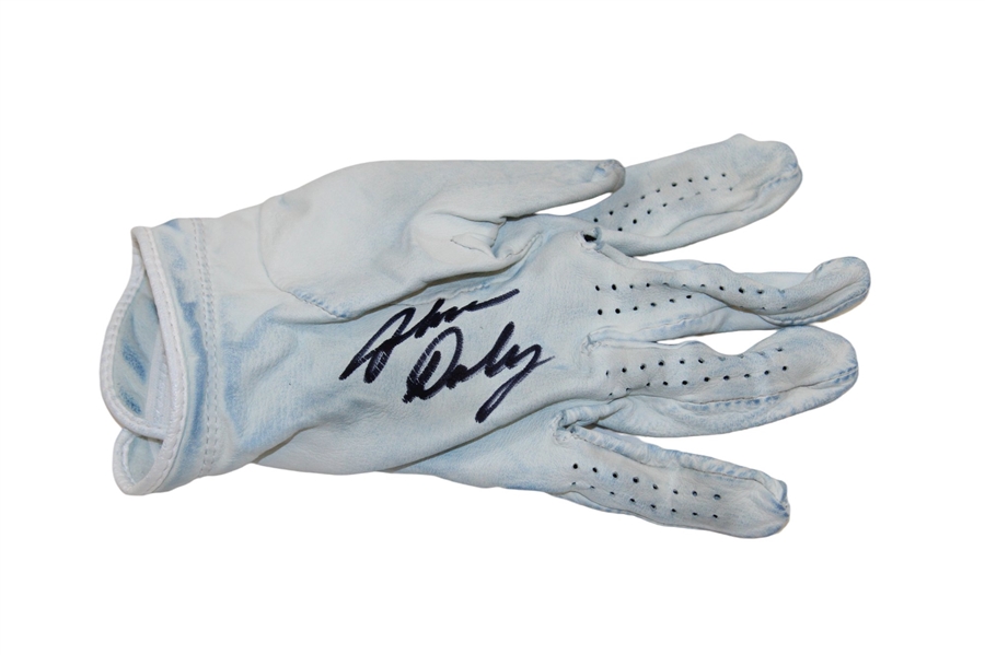 John Daly Signed Match-Used Titleist Left-Handed White Golf Glove JSA ALOA