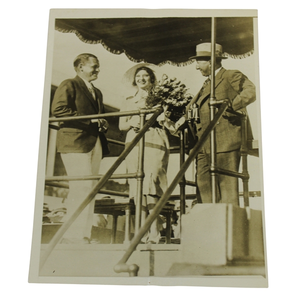 Bobby Jones, Margaret Bebee, Judge George Schilling in Mexico 1931 Wire Photo