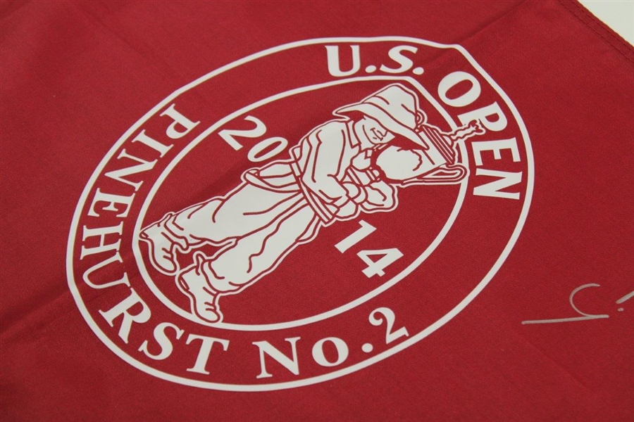 Martin Kaymer Signed 2014 US Open at Pinehurst No. 2 Red Screen Flag JSA ALOA