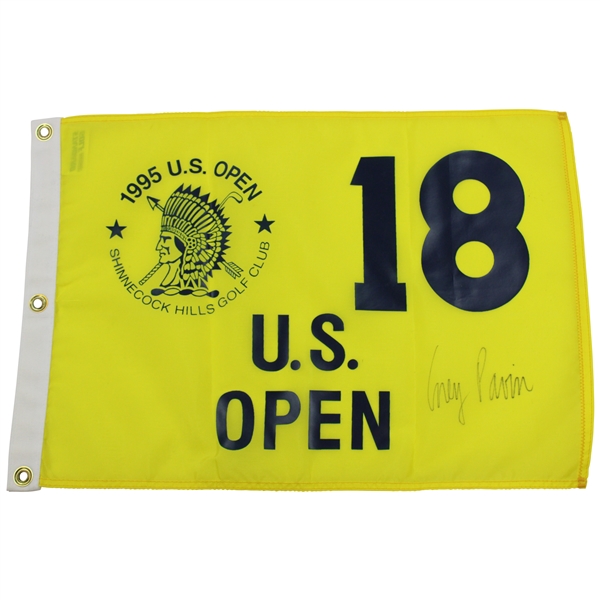 Corey Pavin Signed 1995 US Open at Shinnecock Hills Yellow Screen Flag JSA ALOA