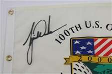 2000 Tiger Woods & Jack Nicklaus Signed 2000 US Open At Pebble Beach Flag - Tiger Slam JSA #B47348