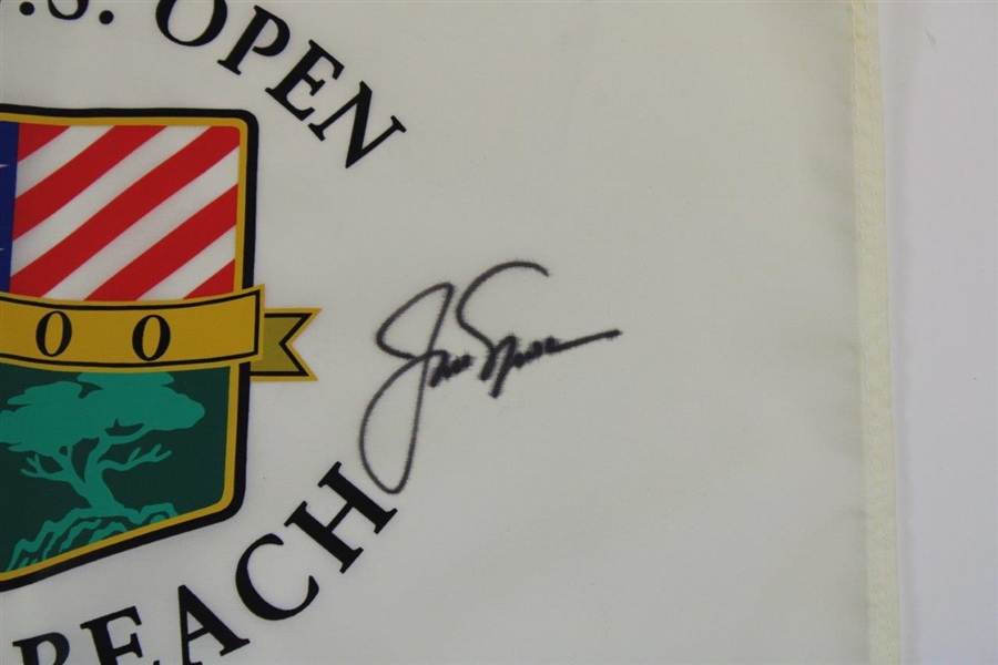 2000 Tiger Woods & Jack Nicklaus Signed 2000 US Open At Pebble Beach Flag - Tiger Slam JSA #B47348