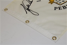 2000 Tiger Woods & Jack Nicklaus Signed 2000 US Open At Pebble Beach Flag - Tiger Slam JSA #B47348