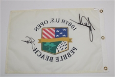 2000 Tiger Woods & Jack Nicklaus Signed 2000 US Open At Pebble Beach Flag - Tiger Slam JSA #B47348