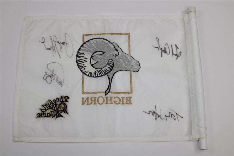 Payne Stewart, Fred Couples, Watson & Azinger Signed Skins Game at Bighorn Course Flag JSA #B58591