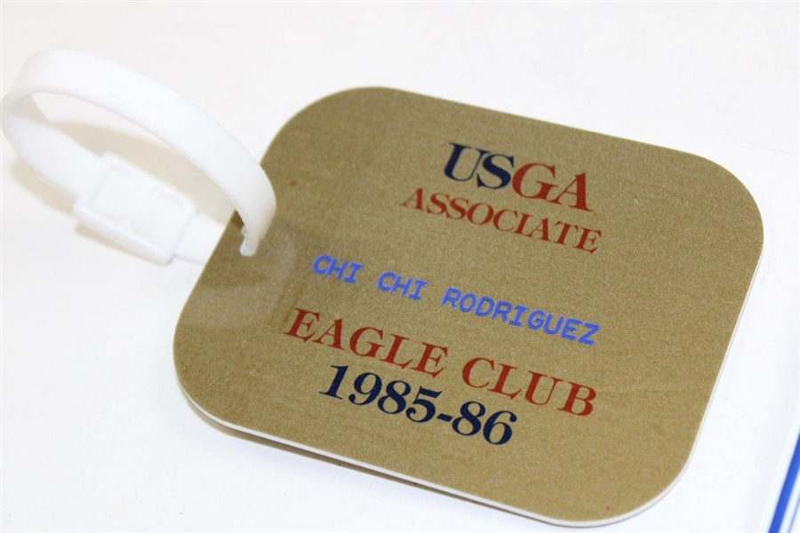 Chi-Chi Rodriguez's Personal Group of Three (3) Bag Tags - USGA Eagle Club, Dorado Beach Hotel, & Mazda