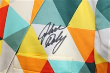 John Daly Signed Personal Hand-tailored LoudMouth Green, Red, Orange, & Yellow Triangles Themed Sport Coat JSA ALOA