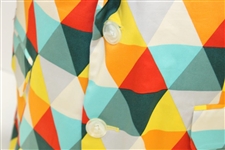 John Daly Signed Personal Hand-tailored LoudMouth Green, Red, Orange, & Yellow Triangles Themed Sport Coat JSA ALOA