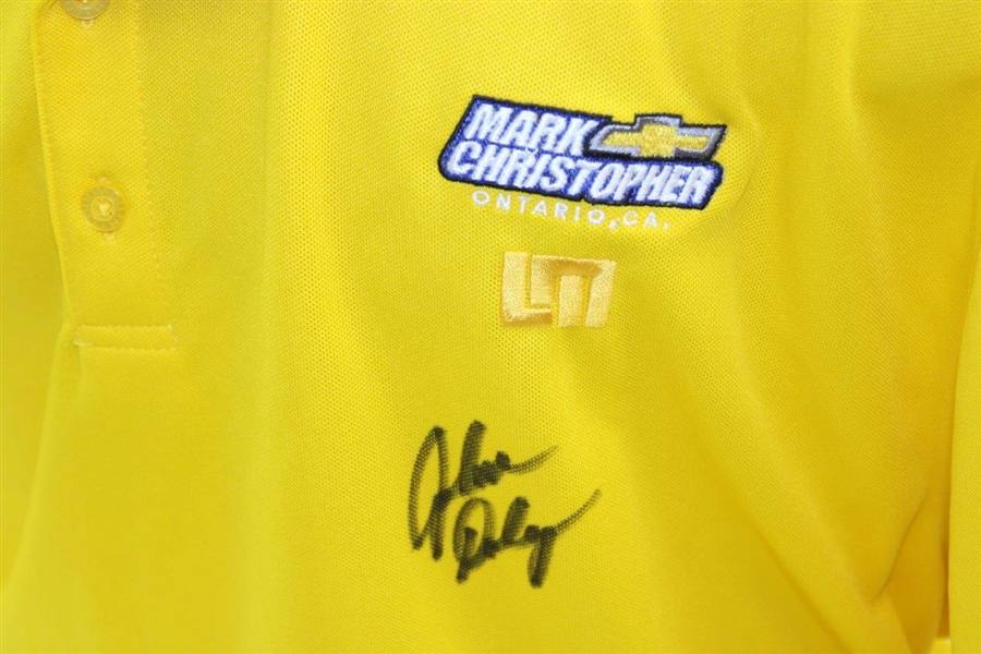 John Daly Signed Personal Match Worn Yellow Golf Shirt with Sponsors JSA ALOA