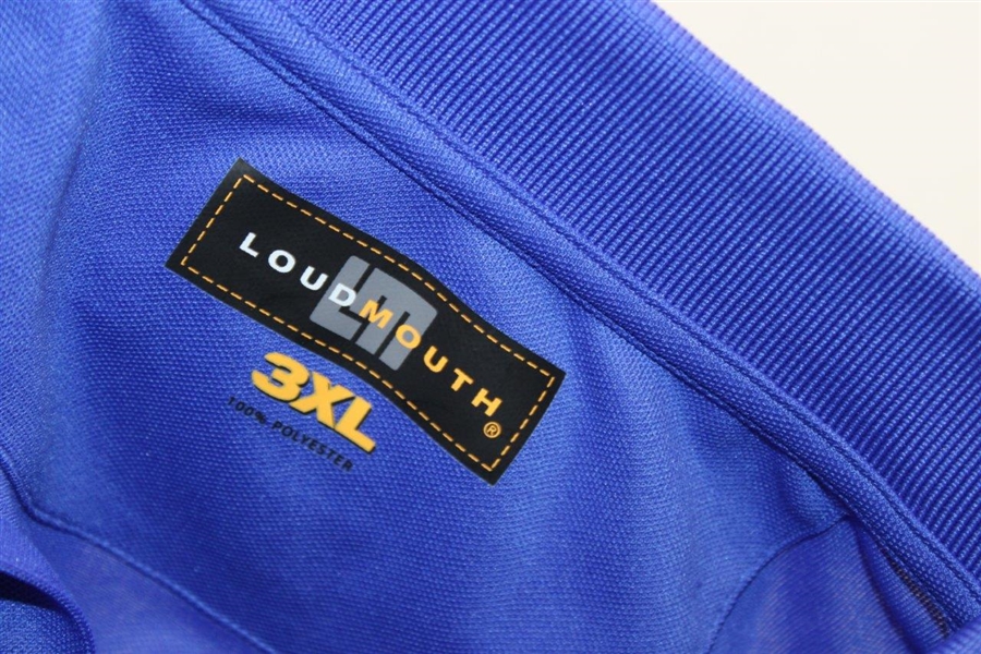 John Daly Signed Personal Match Worn Blue Golf Shirt with Sponsors JSA ALOA