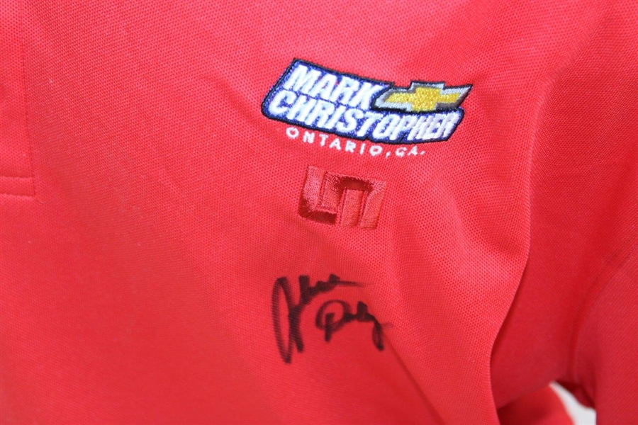 John Daly Signed Personal Match Worn Red Golf Shirt with Sponsors JSA ALOA