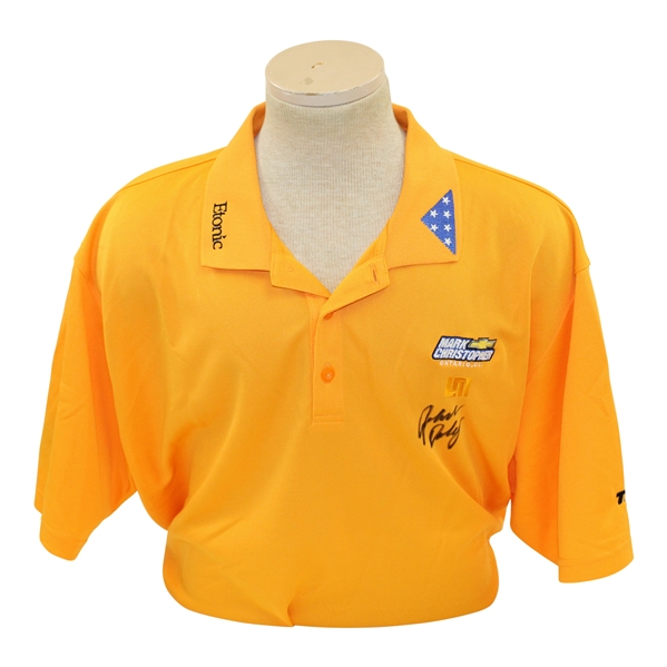John Daly Signed Personal Match Worn Orange Golf Shirt with Sponsors JSA ALOA