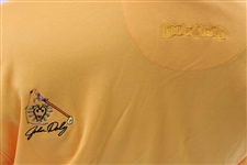 John Daly Signed Personal Match Worn Orange Golf Shirt with Sponsors JSA ALOA