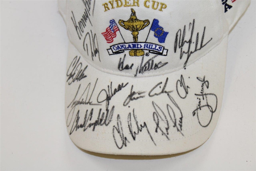 Tiger Woods & Team Signed 2004 Ryder Cup at Oakland Hills Hat - The DiMarco Collection JSA ALOA