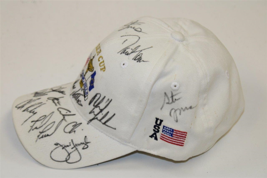 Tiger Woods & Team Signed 2004 Ryder Cup at Oakland Hills Hat - The DiMarco Collection JSA ALOA