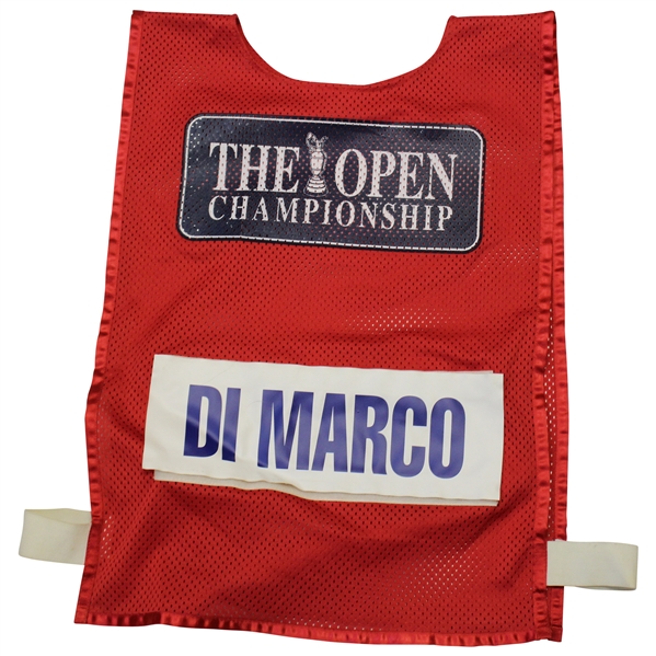 Chris DiMarco's Match Used 2005 The OPEN at St. Andrews Red Caddy Bib