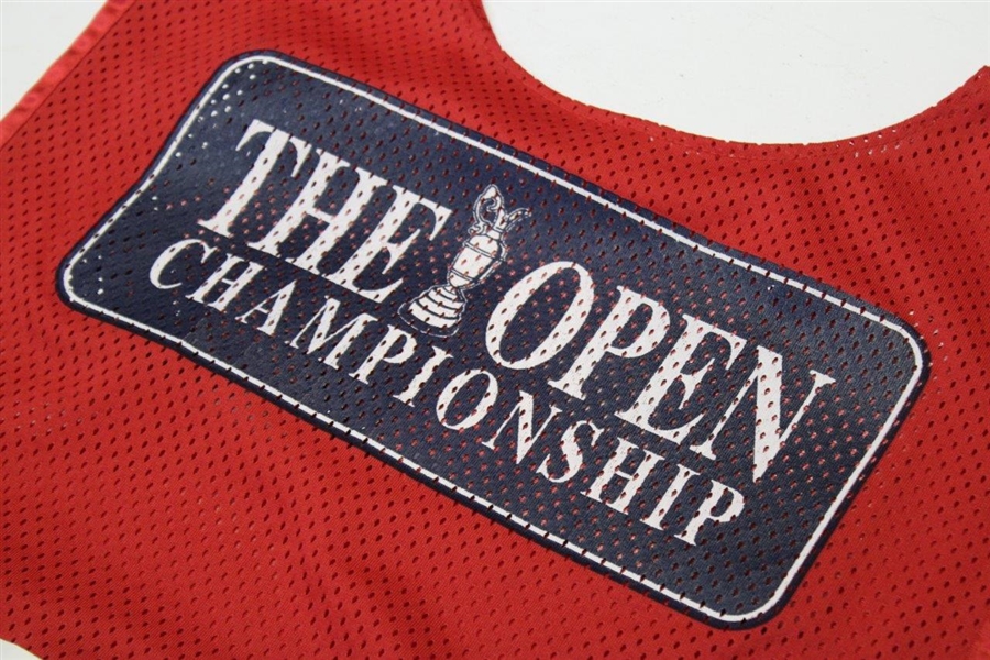 Chris DiMarco's Match Used 2005 The OPEN at St. Andrews Red Caddy Bib