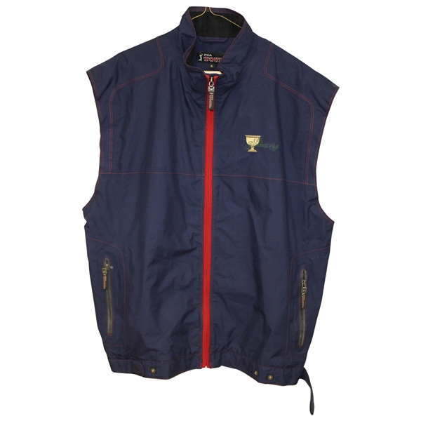 Chris DiMarco's Team USA Issued The President's Cup Navy with Red Full Zip Size XL Windvest