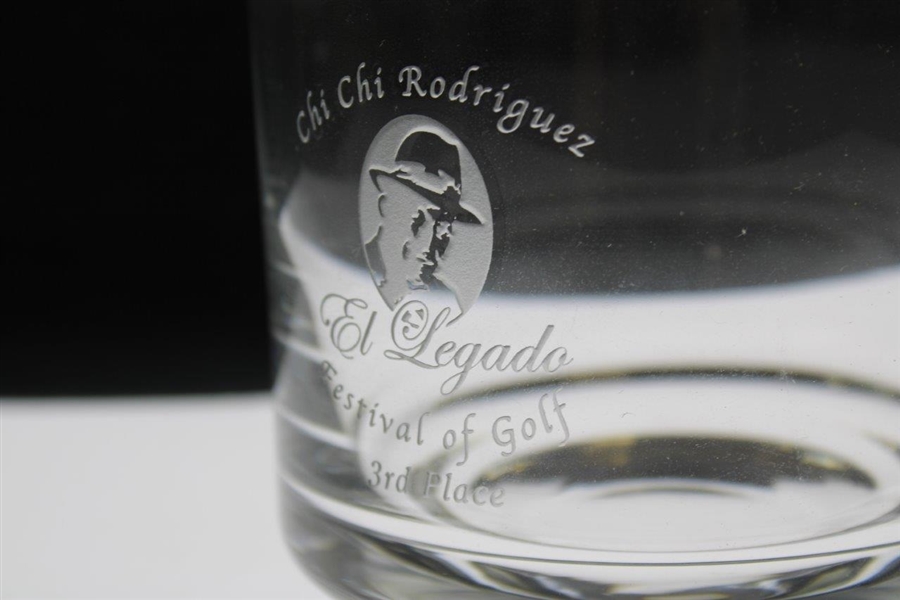 Chi-Chi Rodriguez's Personal El Legado Festival Of Golf 3rd Place Glass Bowl Trophy