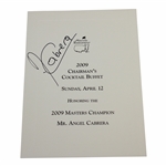 Angel Cabrera Signed 2009 Masters Chairmans Cocktail Buffet Menu - Night of Win! JSA ALOA